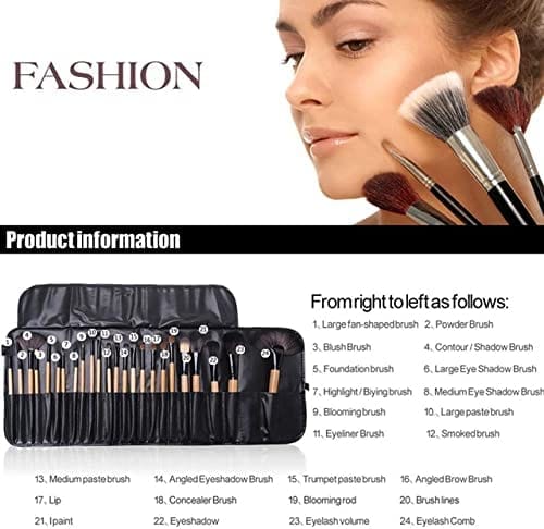 Dubkart Makeup brushes 24 PCS Professional Cosmetic Facial Makeup Brush Kit (Wood Black)