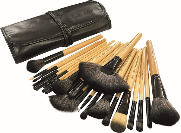 Dubkart Makeup brushes 24 PCS Professional Cosmetic Facial Makeup Brush Kit (Wood Black)