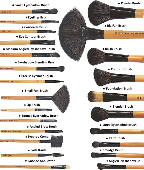 Dubkart Makeup brushes 24 PCS Professional Cosmetic Facial Makeup Brush Kit (Wood Black)