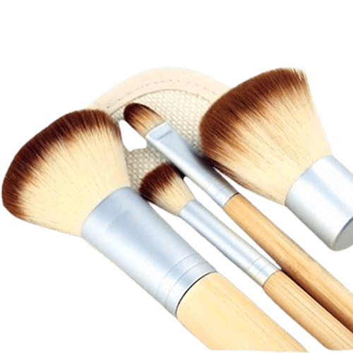 Dubkart Makeup brushes 4 PCS Makeup Brush Kit with Natural Bamboo Handle Beauty Face Make Up