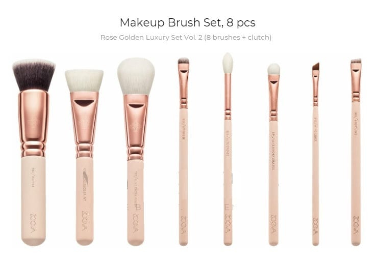 Dubkart Makeup brushes 8 PCS Vol. 2 Face And Eye Makeup Brush Set Rose Gold