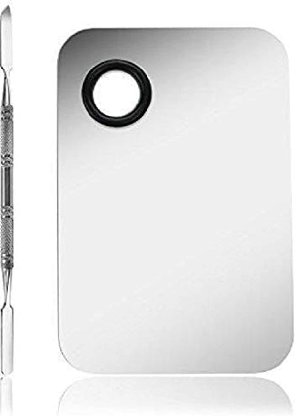 Dubkart Makeup Cosmetic Make Up Palette With Spatula Tool (Silver/Black)