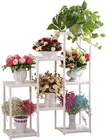 Dubkart Multi Tier Plant Flower Pot Stand plastic (White)