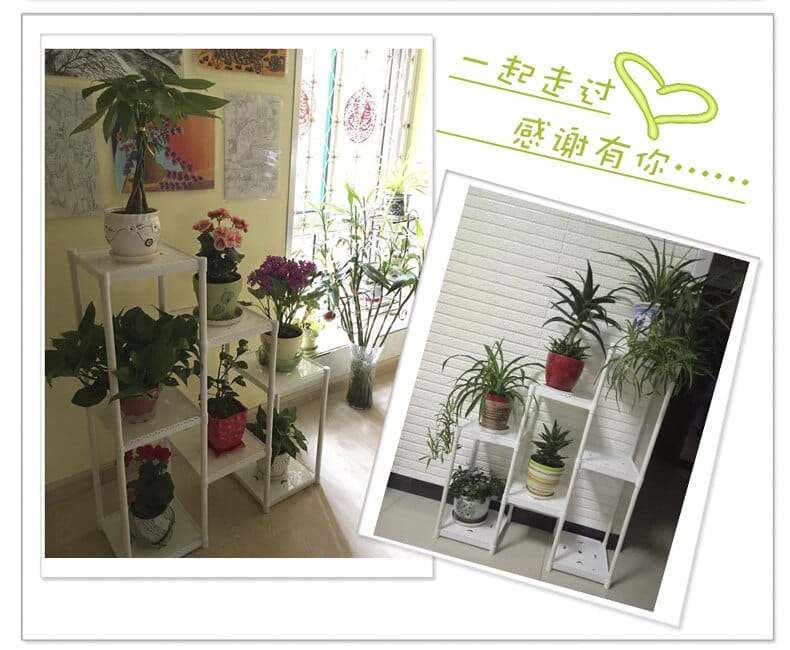 Dubkart Multi Tier Plant Flower Pot Stand plastic (White)