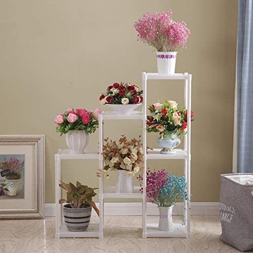 Dubkart Multi Tier Plant Flower Pot Stand plastic (White)