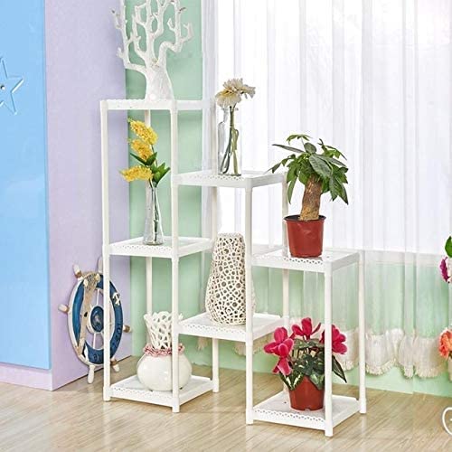 Dubkart Multi Tier Plant Flower Pot Stand plastic (White)