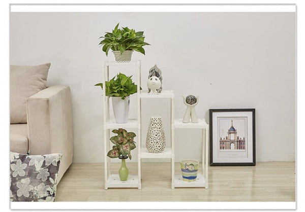 Dubkart Multi Tier Plant Flower Pot Stand plastic (White)