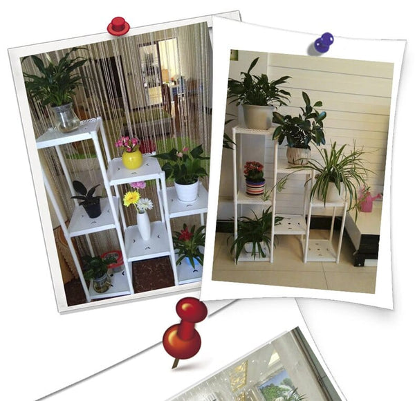 Dubkart Multi Tier Plant Flower Pot Stand plastic (White)