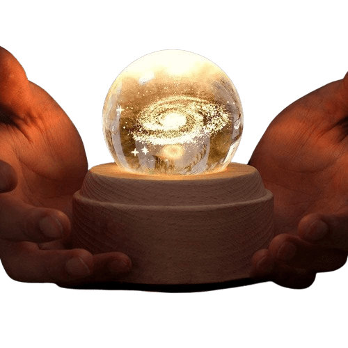 Dubkart Musical 3D Engraved Rotating Crystal Music Ball Projector LED Light Music Box
