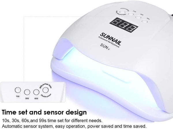 Dubkart Nails 54W UV LED Finger and Toe Nail Dryer Lamp for Nail Polish and Gel