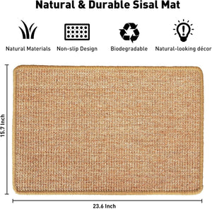 Dubkart Natural Sisal Fabric Cat Scratcher Rug Mat
