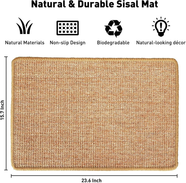 Dubkart Natural Sisal Fabric Cat Scratcher Rug Mat