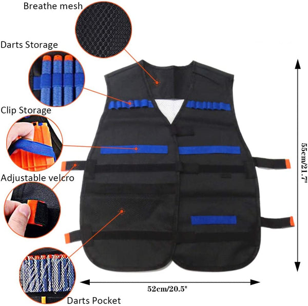 Dubkart Nerf Guns Tactical Vest Kit N-Strike Elite Series with 40 PCS Refill