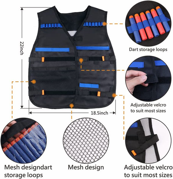 Dubkart Nerf Guns Tactical Vest Kit N-Strike Elite Series with 40 PCS Refill