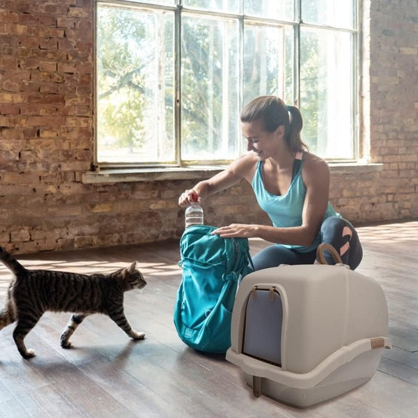 Dubkart Orchid Large Fully Enclosed Cat Litter Box Toilet Box Pan