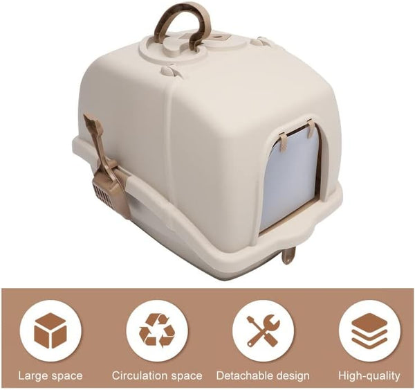 Dubkart Orchid Large Fully Enclosed Cat Litter Box Toilet Box Pan