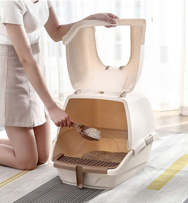 Dubkart Orchid Large Fully Enclosed Cat Litter Box Toilet Box Pan