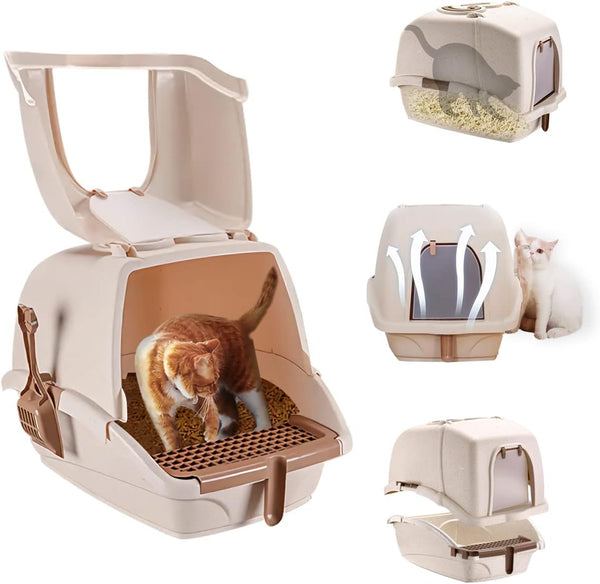 Dubkart Orchid Large Fully Enclosed Cat Litter Box Toilet Box Pan
