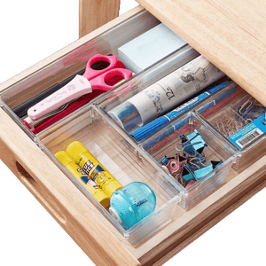 Dubkart Organizers 14 PCS Clear Plastic Drawer Makeup Closet Organizer Trays