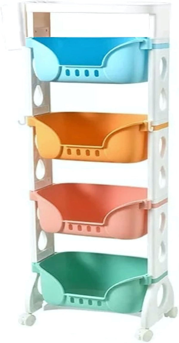 Dubkart Organizers 4-Layer Multipurpose Household Wheeled Storage Rack Organizer