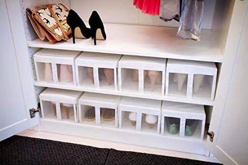 Dubkart Organizers 4 PCS Shoe Organizer Rectangular Box Set Ikea Style