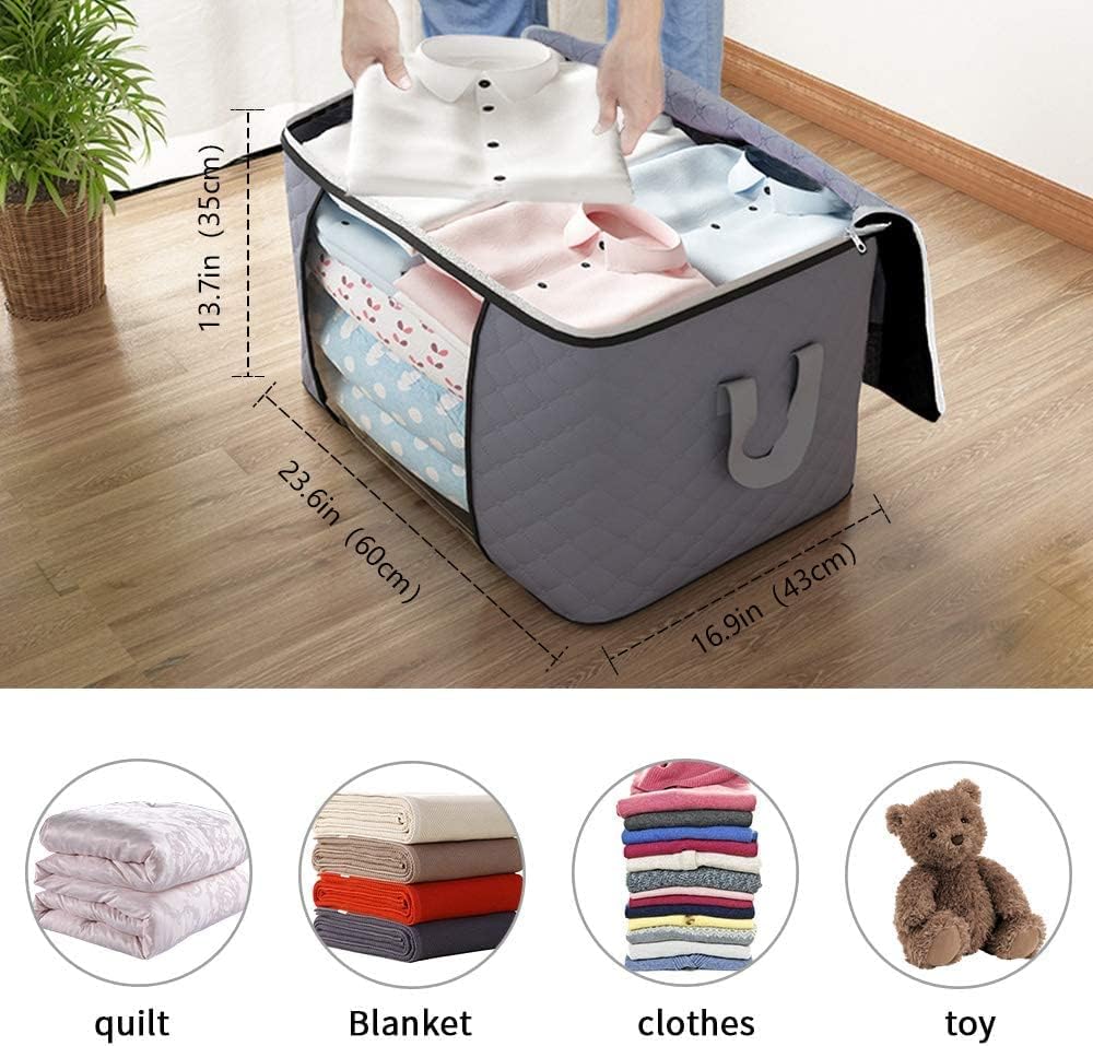 Dubkart Organizers 5 Pack Large Foldable Clothes Storage Organizer Bags with Handles