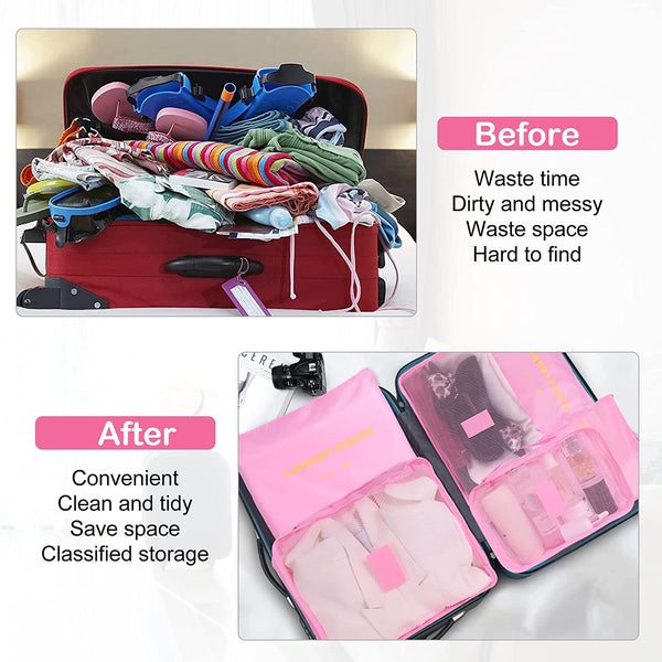 DubKart Organizers 6 PCS Closet Travel Organizer Cubes Bags Set