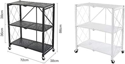Dubkart Organizers Foldable Storage Shelves Trolley with Wheels