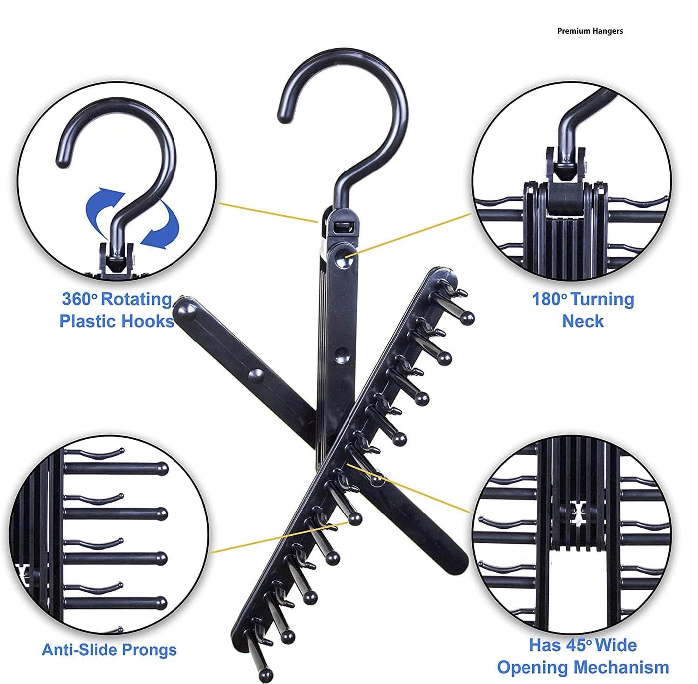 Dubkart Organizers Tie Belt Hanger Organizer Rack Rotating Hook