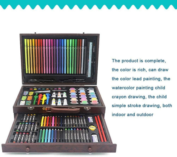 Dubkart Paint brushes 123 PCS Drawing Art Painting Brush Sketch Kit Set with Wooden Box