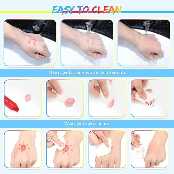 Dubkart Painting 12 Colors Glow in The Dark Face Paint Crayons