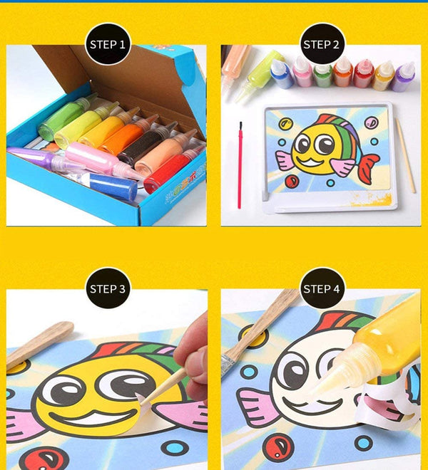 Dubkart Painting Kids Sand Painting Drawing Board Set