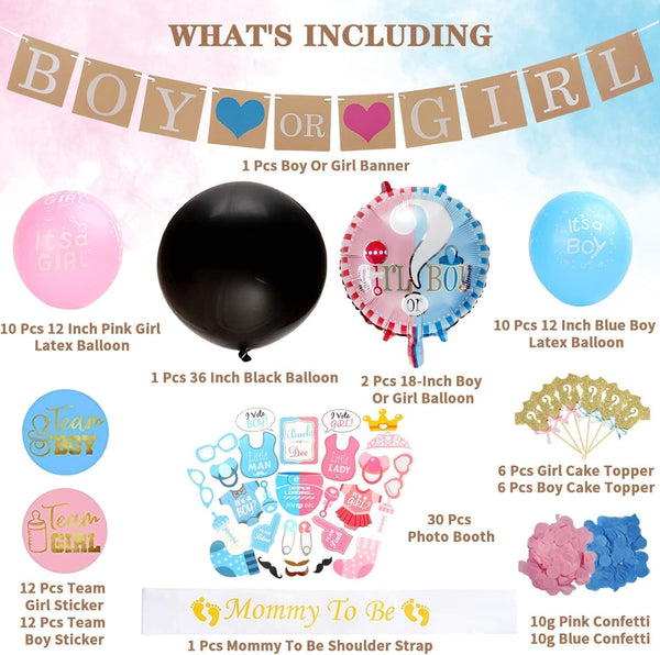 Dubkart Party supplies 64 PCS Gender Reveal Baby Shower Party Supplies Kit