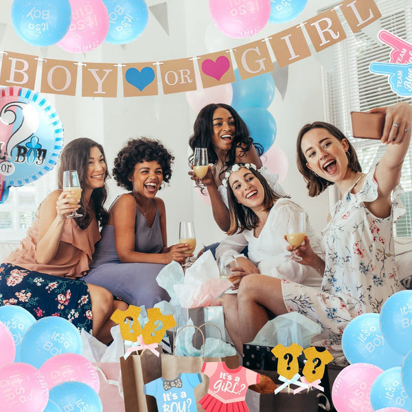 Dubkart Party supplies 64 PCS Gender Reveal Baby Shower Party Supplies Kit