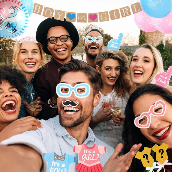 Dubkart Party supplies 64 PCS Gender Reveal Baby Shower Party Supplies Kit