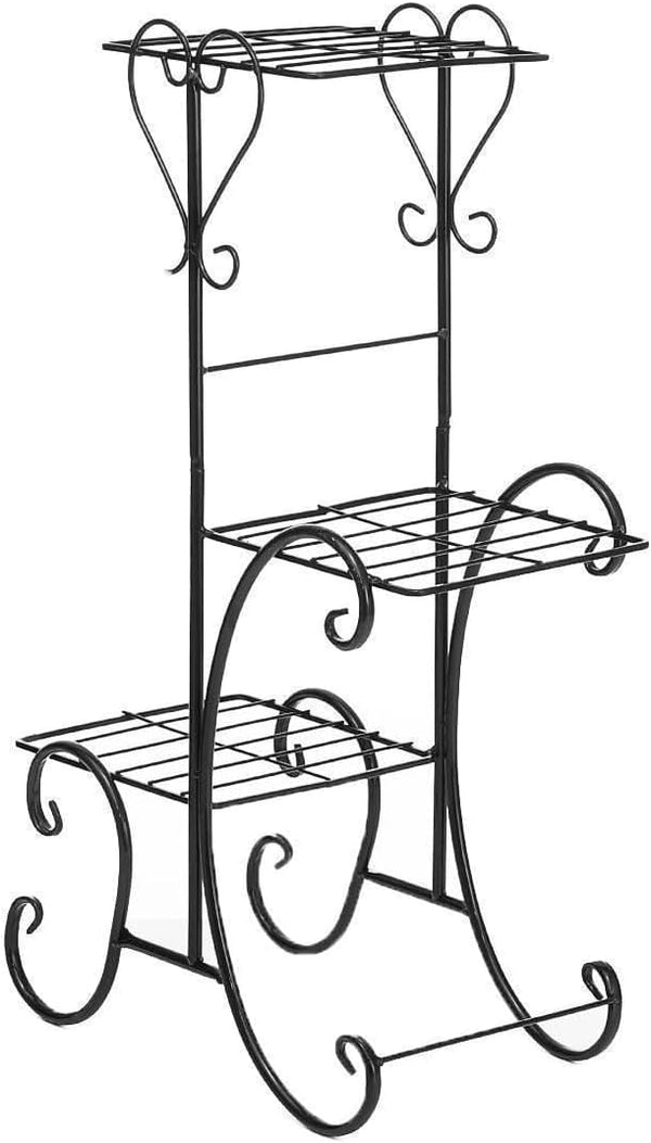 Dubkart Patio, Lawn & Garden 3 Tier Metal Plant Flower Pot Stand Rack