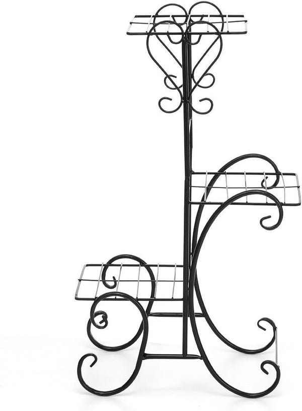 Dubkart Patio, Lawn & Garden 3 Tier Metal Plant Flower Pot Stand Rack