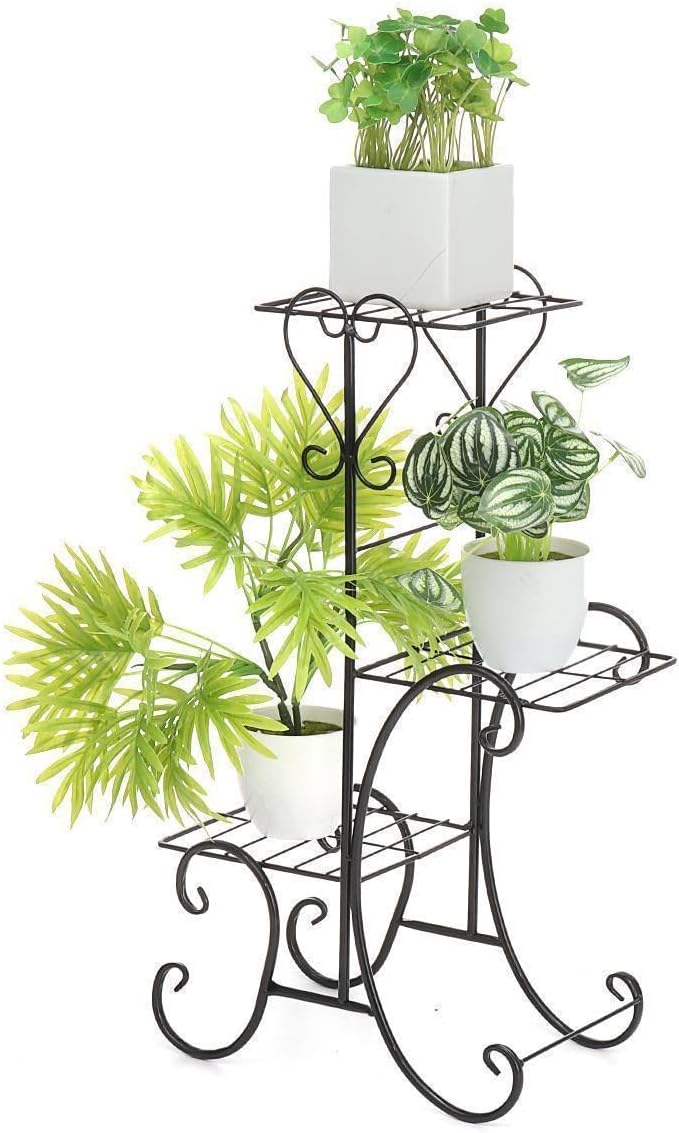 Dubkart Patio, Lawn & Garden 3 Tier Metal Plant Flower Pot Stand Rack