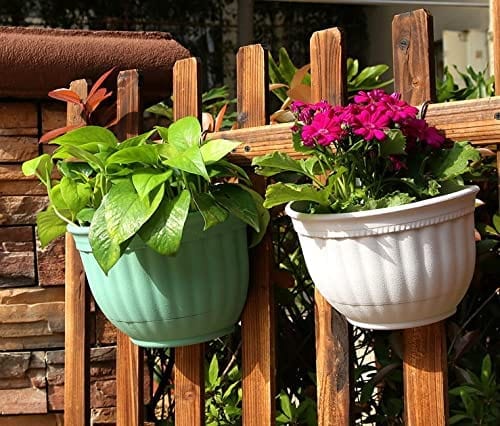 Dubkart Patio, Lawn & Garden Wall Mounted Self Watering Hanging Flower Pot Plant Holder