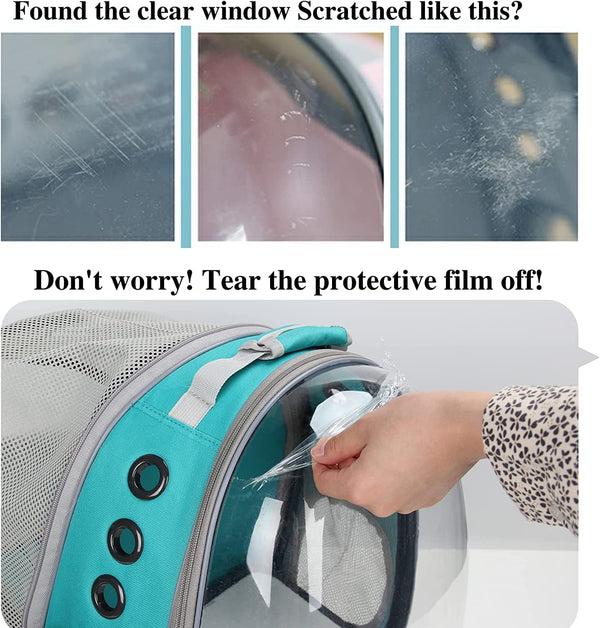 Dubkart Pet carriers Cat Dog Carrier Hard Backpack Expandable Transparent Window