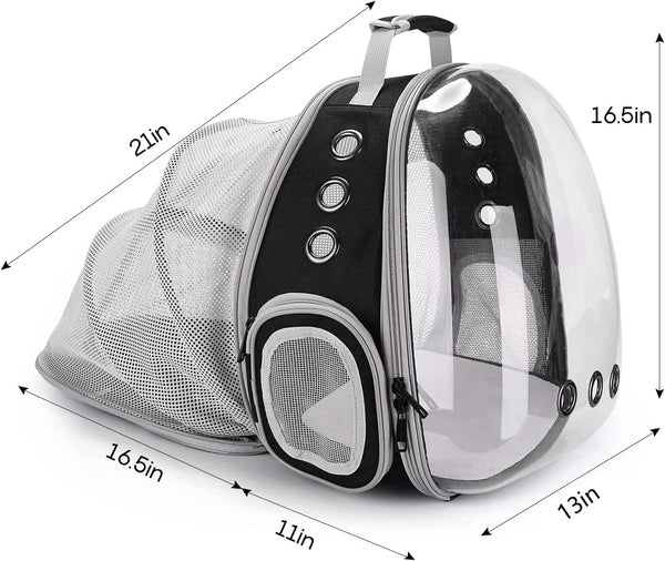 Dubkart Pet carriers Cat Dog Carrier Hard Backpack Expandable Transparent Window