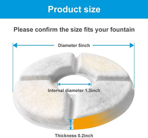 Dubkart Pet feeding 8 PCS Carbon Filter Replacement for Pet Cat Dog Fountain Automatic Water Dispensers