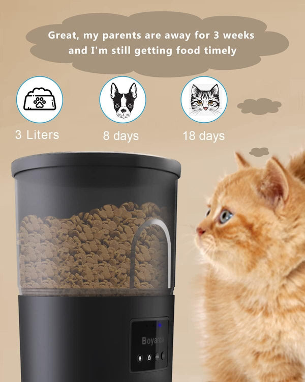 Dubkart Pet feeding Smart Wi-Fi Enabled Automatic Pet Cat Dog Food Dispenser 3L