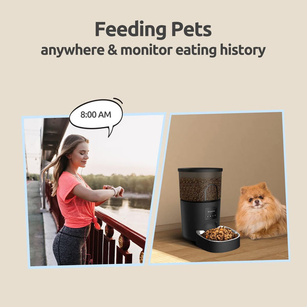 Dubkart Pet feeding Smart Wi-Fi Enabled Automatic Pet Cat Dog Food Dispenser 3L