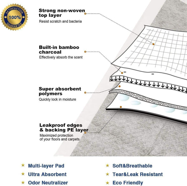 Dubkart Pet sanitary 10 PCS Ultra-Absorbent Carbon Disposable Pet Cat Dog Pee Pads