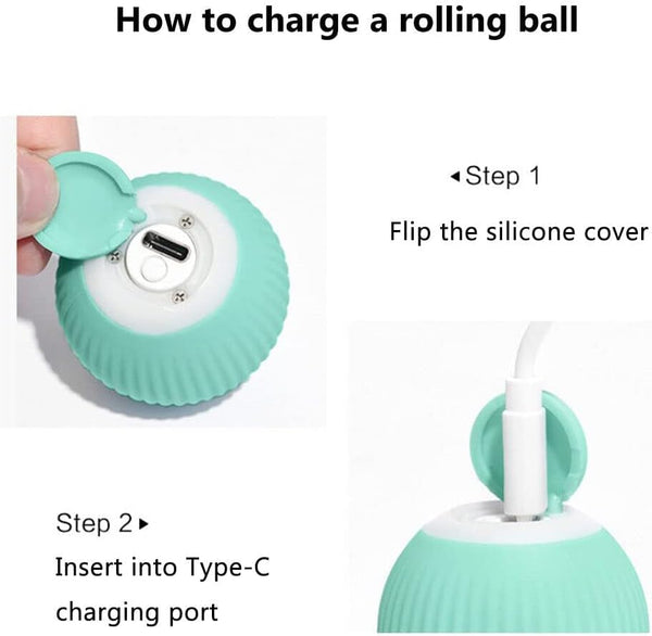 Dubkart Pet toys 360° Rotating Interactive Cat Toys Ball with LED Lights