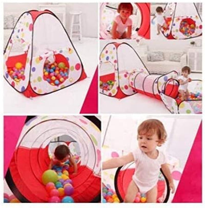 Dubkart Play Tents 3in1 Kids Ball Pit Play Tent Tunnel House