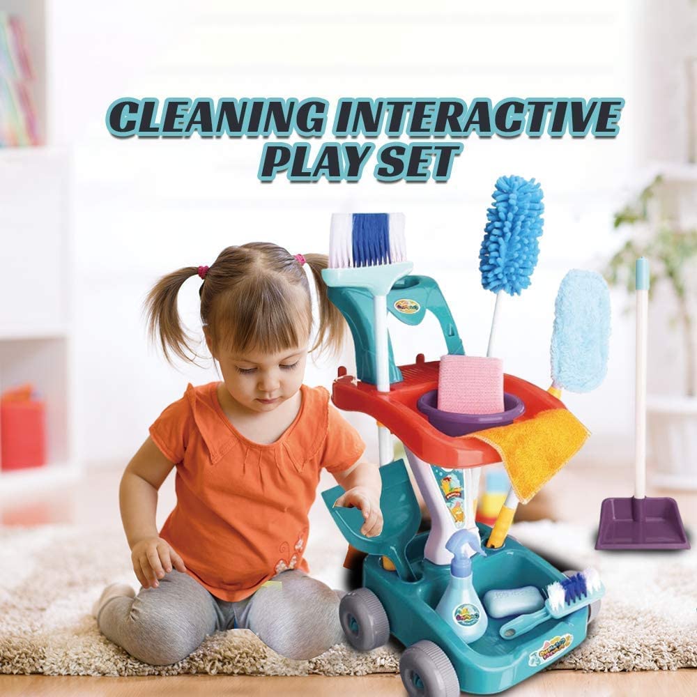 Dubkart Pretend Play 22 PCS Kids Cleaning Pretend Play Toy Set
