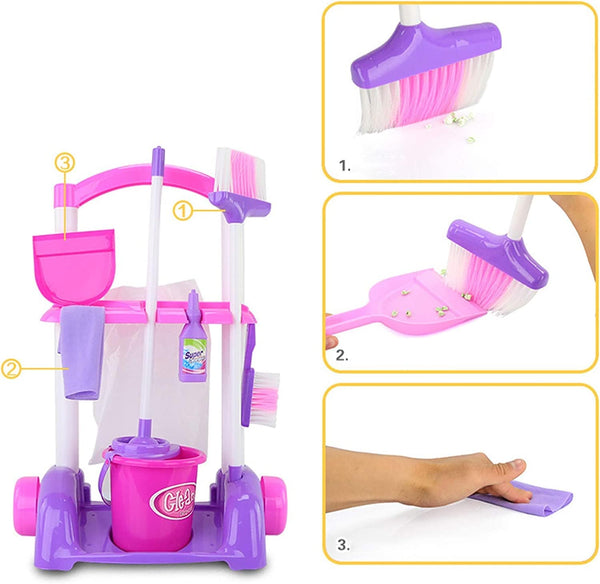 Dubkart Pretend Play Little House Helper Mini Cleaning Pretend Play Set