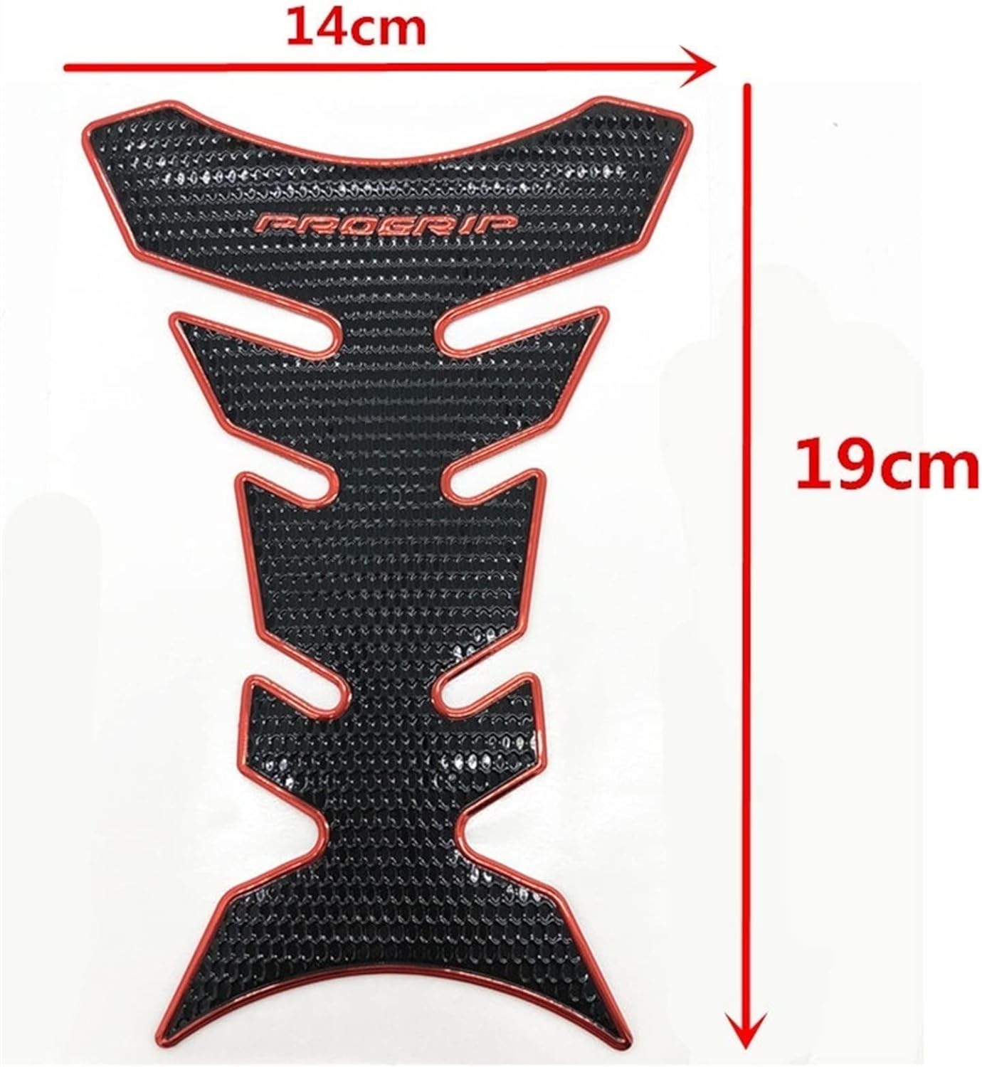 DubKart Progrip Black & Red Motorcycle Bike Fuel Tank Pad Sticker 3D Decal